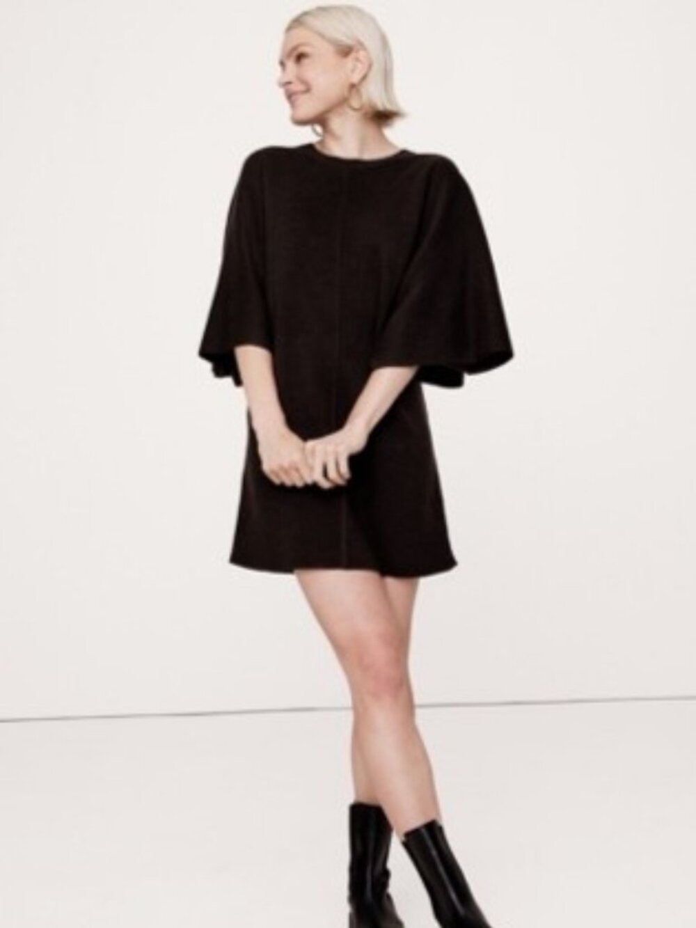 NWT ~ Banana Republic 100% Extra-Fine Merino Wool Mini Dress~XXS Petite - NOICE!
